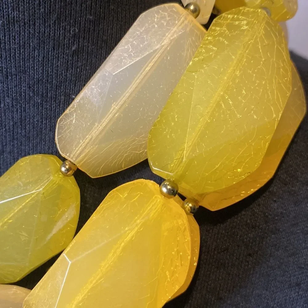 Faux Stone Layered Necklace Adjustable Length Clasp